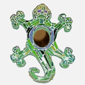 Mosaic Lizard Mirror Gecko Mirror Accent Mirror Handmade Handcrafted 14" x 11"